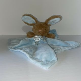 Dan Dee Bunny Rabbit Blue Security Blanket Blankie Lovey Baby Rattle Plush Toy 2