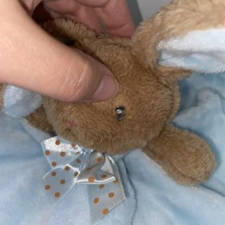 Dan Dee Bunny Rabbit Blue Security Blanket Blankie Lovey Baby Rattle Plush Toy 3