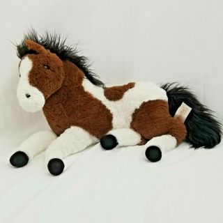 Dan Dee Sitting Horse Plush Brown White Black Hair 17 " Soft Stuffed Animal Toy