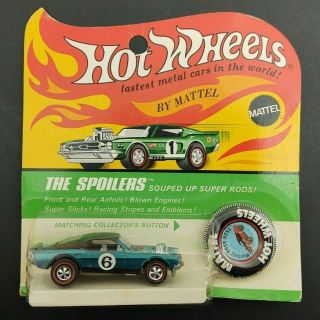 Vintage 1969 Hot Wheels Redline Aqua Mustang Boss Hoss
