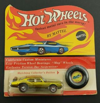 Vintage 1969 Hot Wheels Redline Yellow Olds 442