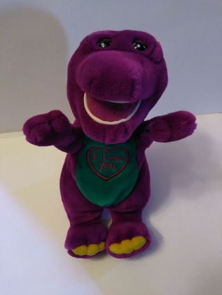 Vintage Barney The Purple Dinosaur 10 " Plush Musical Singing - Sings I Love You