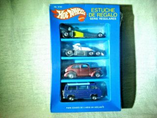 Hot Wheels Mexico Aurimat Cipsa Estuche De Regalo 4 Cars Rare To Find Seal Box