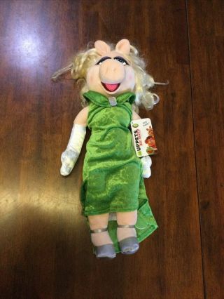 Disney Store Miss Piggy 20 " Plush Doll Muppets Most Wanted Green Dress Gown