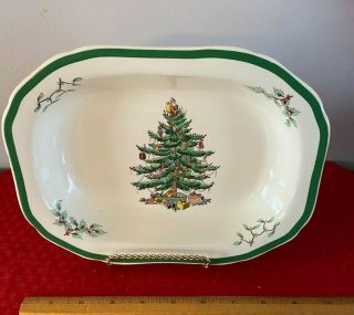 Spode Christmas Tree Rectangle Bowl 9 1/4 " X 7 " X 1 3/4 " Made In England