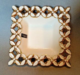 Verdici Design Italy - Square Gold And White Candy Bowl - Sticker Intact