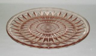 Jeannette Glass Co.  Windsor Diamond Pink Dinner Plate