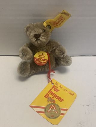 Vintage 3 " Steiff Flexible Blond Teddy Bear Western Germany All Tags