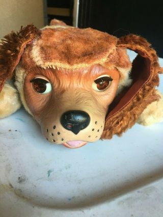Vtg Gund Rubber Face Dog Puppy Plush Toy Stuffed Animal Sleepy Eyes