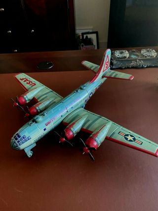 Vintage United States Air Force Tin Toy Airplane Made In Japan Yonezawa