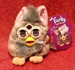 Nwt Vintage Furby Buddies " Like Joke " Gray Plush Bean Bag 1999 Toy 70 - 728 - 01