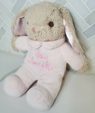 Dan Dee Bunny Rabbit 10” Plush Sings Jesus Loves Me Pink PJs Stuffed Plush 2