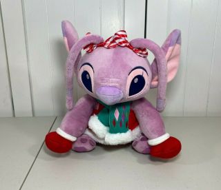 Disney Store Lilo & Stitch Angel Alien Christmas Pink Plush 12 " Tall