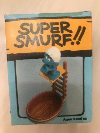 Vintage Schleich Peyo Smurfs Smurf High Diver Pvc Figure 6749 Hong Kong