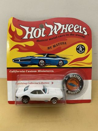 Hotwheels Vintage 67 Camaro Redlines In White W/ Protector Custom Built,
