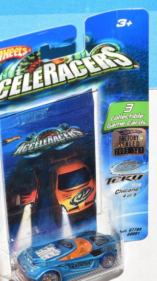 HOT WHEELS ACCELERACERS TEKU CHICANE 4 OF 9 FACTORY BAD CARD W, 2
