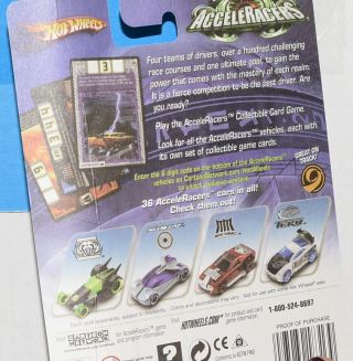 HOT WHEELS ACCELERACERS TEKU CHICANE 4 OF 9 FACTORY BAD CARD W, 3