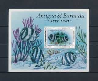 Lo62698 Antigua & Barbuda Overprint Fish Shell Coral Sealife Sheet Mnh