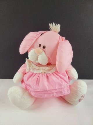 Fisher - Price Puffalump Pink Bunny Rabbit Dress W/ Lace Collar Plush Animal 1986