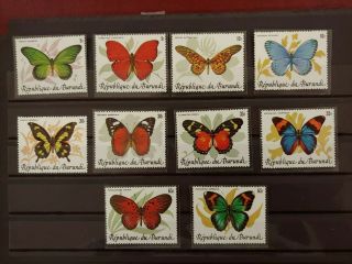 Early Set Wildlife Butterfly Burundi Vf Mnh B312.  41