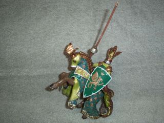 Papo Medieval Fantasy Green Dragon Knight & Horse Figure As Pictured
