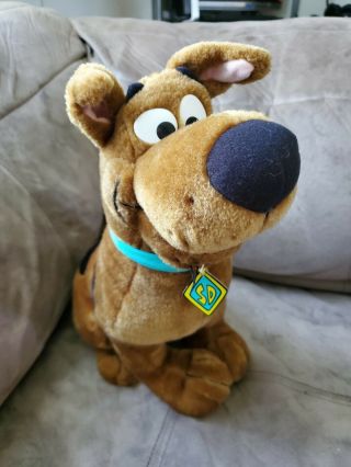 Cartoon Network 2000 Scooby Doo Dog 16 " Brown Plush Sitting Stuffed Animal