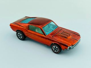 Hot Wheels Redline Custom Mustang Orange Us White Int Ex/nm Lrw Louvered Window