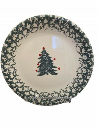 Folk Craft Winter Wonderland By Tienshan Dinner Plate Christmas Tree 10 3/8 "