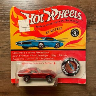 1968 Hot Wheels Redline U.  S.  Red Custom Corvette Near Blister Pack