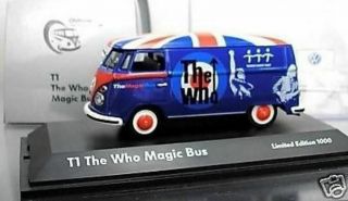 Rare Schuco Vw T1 The Who Magic Bus Promotional Dealer Model 1:43 Mb
