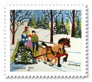 Maud Lewis Art " Winter Sleigh Ride " Canada Booklet 2020