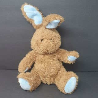 Dan Dee Easter Bunny Rabbit 11 " Brown Blue Plush Stuffed Animal Boy Basket Gift