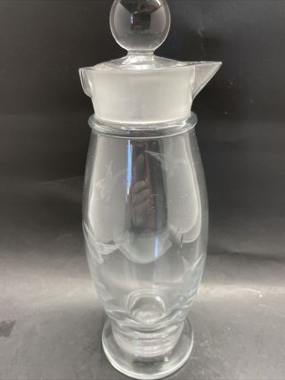 Cambridge Glass Geese 11 3/4” Cocktail Shaker with Glass Stopper 32 oz minty 3