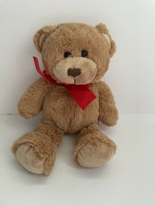 Ty Classic Plush Snuggs Brown Teddy Bear Red Ribbon 12” Walgreens Exclusive T7