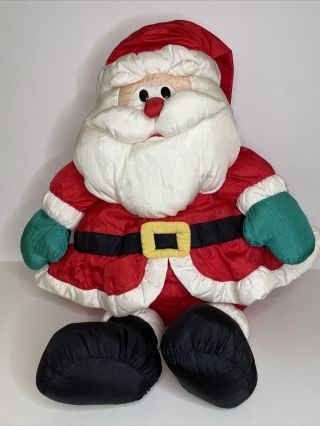 Vtg Santa Claus Nylon Plush Stuffed Animal Toy Tl Toys 1994 Christmas Decoration