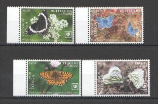 Nw736 2020 Tonga Butterflies Flora & Fauna Set Mnh