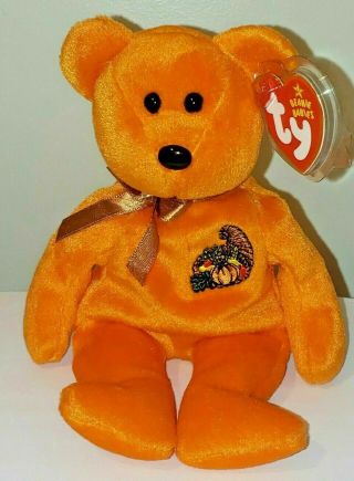 Ty Beanie Baby - Thankful The Bear (internet Exclusive) (8.  5 Inch) Mwmt