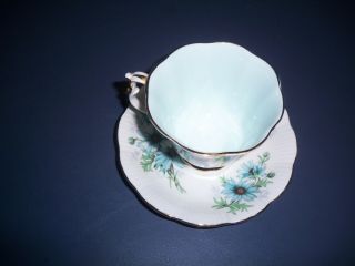 Royal Albert Teacup And Saucer Blue Marguerite Daisies Dainty Bone China England 2