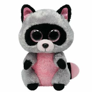Ty Beanie Boos - Rocco The Raccoon (glitter Eyes) (regular Size - 6 Inch) - Mwmts