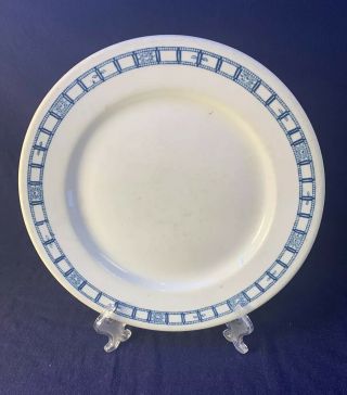 Rare Vtg Sterling Vitrified China Plate Restaurant Ware - Blue On White 9 - 5/8 "