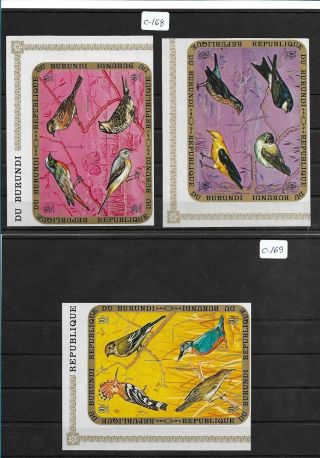 Smt 058,  Burundi,  Imperf Birds Set Of 12 Imperf Stamps,  Mnh And Rrr