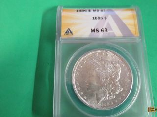 1886 Morgan Silver Dollar - Ms 63 - Anacs