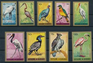 [i1431] Burundi 1965 Birds Airmail Good Complete Set Of Stamps Vf Mnh Imperf