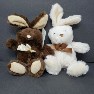 Dan Dee Chocolate Scented Easter Bunny Rabbit 9 " White Brown Basket Spring Hare