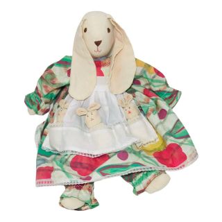 Handmade Lop Ear Bunny Rabbit 20 " Rag Doll Stuffed Animal Dressed Mom W/babies