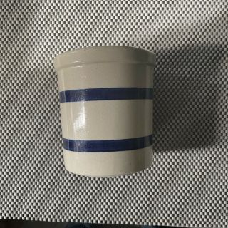 Rrp Co Robinson Ransbottom Roseville Ohio Blue Striped 1 Quart High Jar