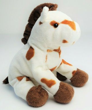 Ty Pluffies Gallops Brown White Pony Horse Stuffed Animal Soft Plush Tylux 2005