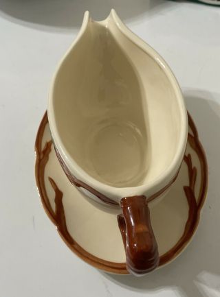 Franciscan Apple Pattern Gravy Boat With Attached Underplate - Flying F