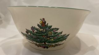Spode England Christmas Tree Nut Bowl Green Trim 5.  5 " Round S3324 P 72