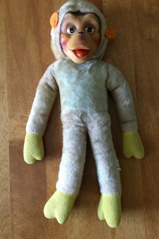 Vintage 1966 A.  D.  Sutton & Sons Stuffed Monkey Doll Made In Japan